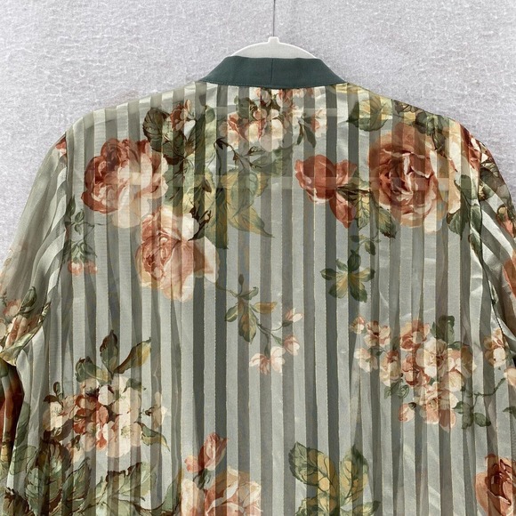 Vintage‎ R&M Richards Tunic Duster Top Cover Up Womens 14WP Green Short Sleeve - Picture 7 of 12